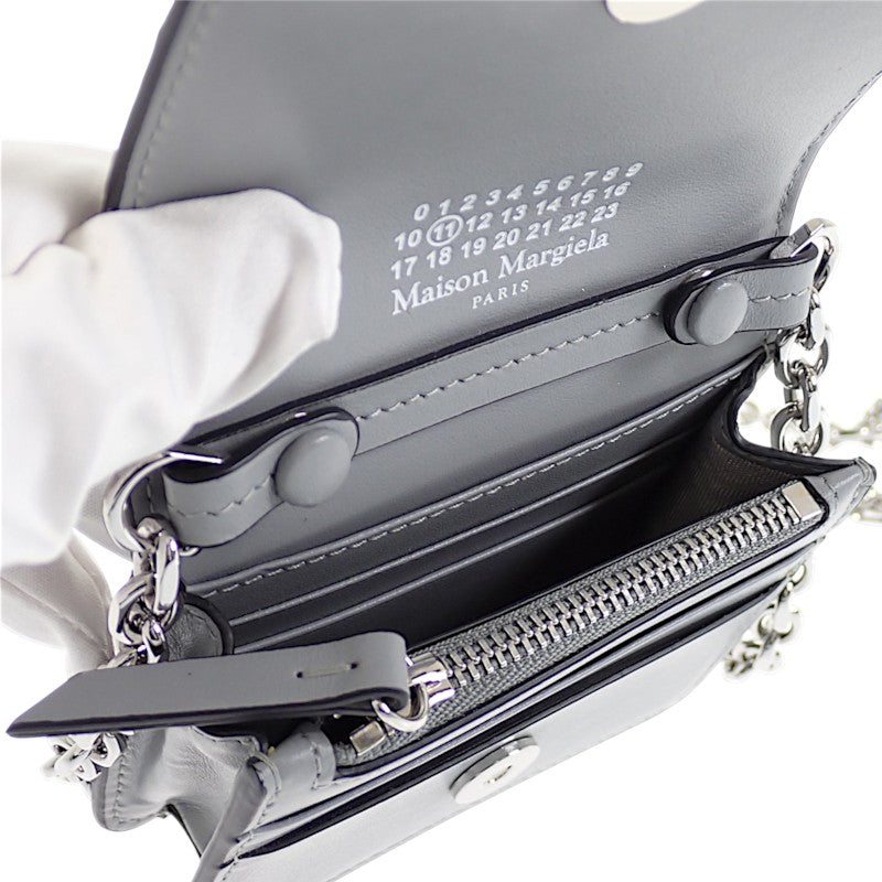 メゾンマルジェラ MAISON MARGIELA グリッター マイクロ チェーンウォレット S35UI0542P6233T9002 二つ折り財布 レザー スパンコール シルバー レディース【中古】【Aランク】