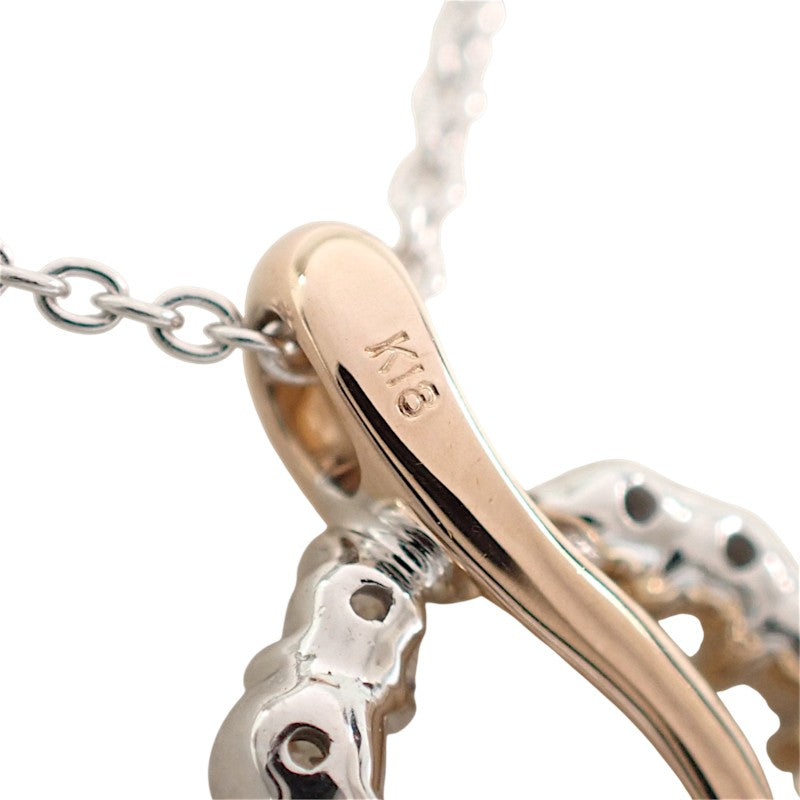 ニナリッチ リーフ ネックレス K18ピンクゴールド K18ホワイトゴールド ダイヤモンド レディース【中古】【Aランク】
