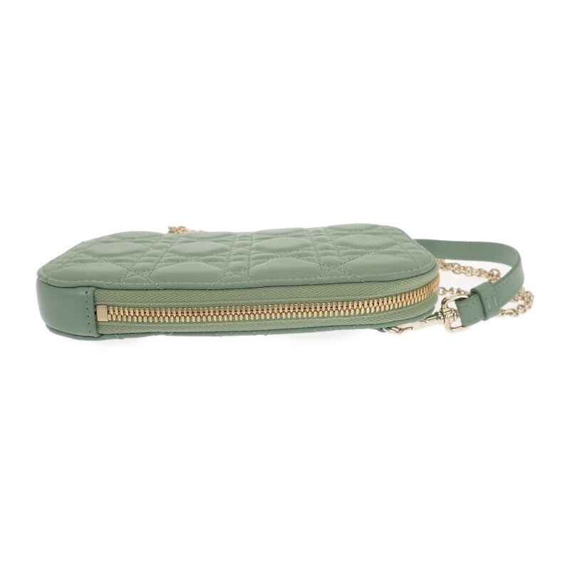 ディオール Dior Call'in Dior フォンホルダー S0872ONMJ_M59H ショルダーバッグ ラムスキン ミントグリーン ゴールド金具 レディース【中古】【Aランク】