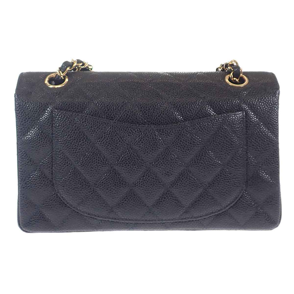 シャネル CHANEL クラシック スモール A01113 ショルダーバッグ キャビアスキン ブラック ゴールド金具 レディース【中古】【ABランク】