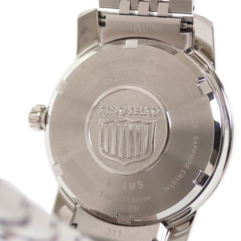 セイコー SEIKO キングセイコーBEAMS限定 50周年記念限定モデル SDKA025 腕時計 ステンレススチール ブラック 自動巻き ブラック文字盤 メンズ【中古】【Aランク】