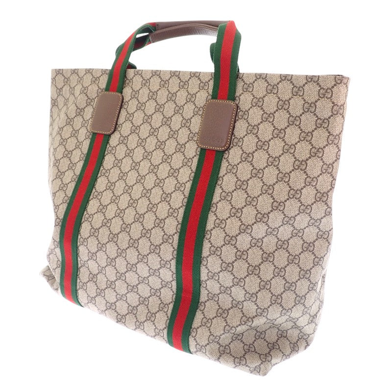 グッチ GUCCI テンダーミディアム 763287 トートバッグ ポリウレタン ベージュ シルバー金具 メンズ レディース【中古】【Aランク】