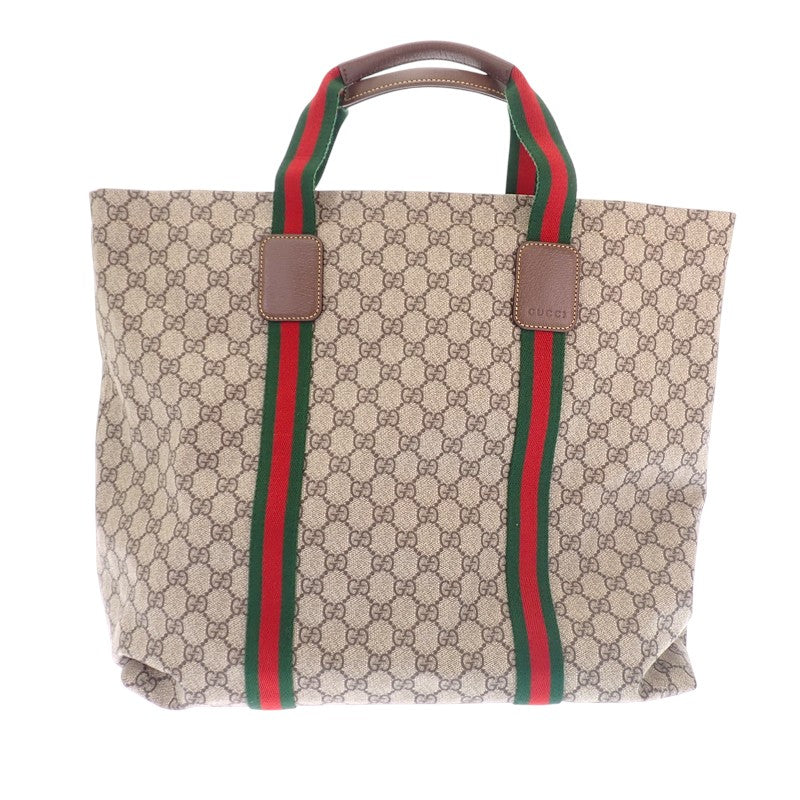 グッチ GUCCI テンダーミディアム 763287 トートバッグ ポリウレタン ベージュ シルバー金具 メンズ レディース【中古】【Aランク】