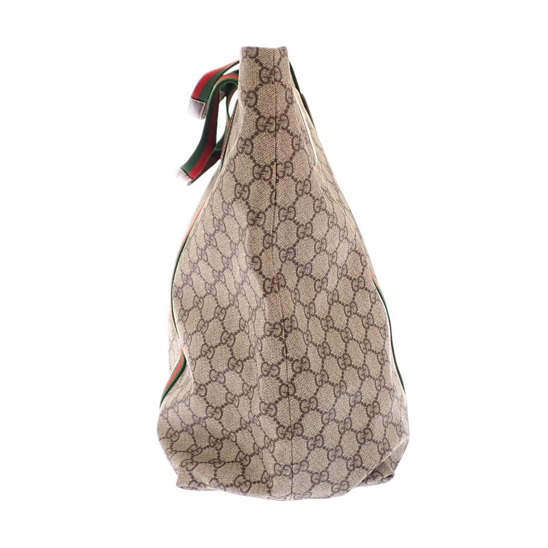 グッチ GUCCI テンダーミディアム 763287 トートバッグ ポリウレタン ベージュ シルバー金具 メンズ レディース【中古】【Aランク】