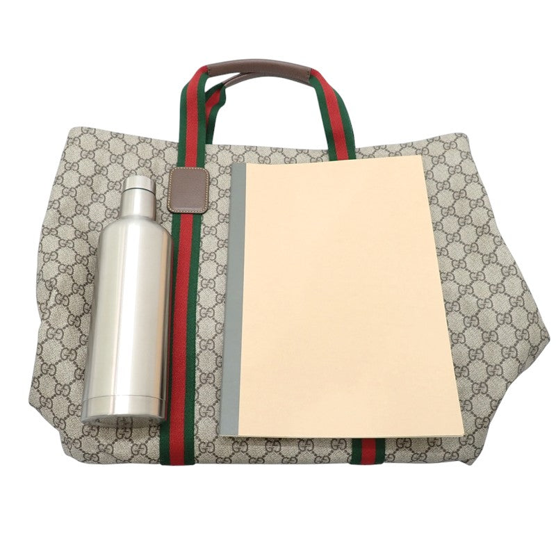 グッチ GUCCI テンダーミディアム 763287 トートバッグ ポリウレタン ベージュ シルバー金具 メンズ レディース【中古】【Aランク】