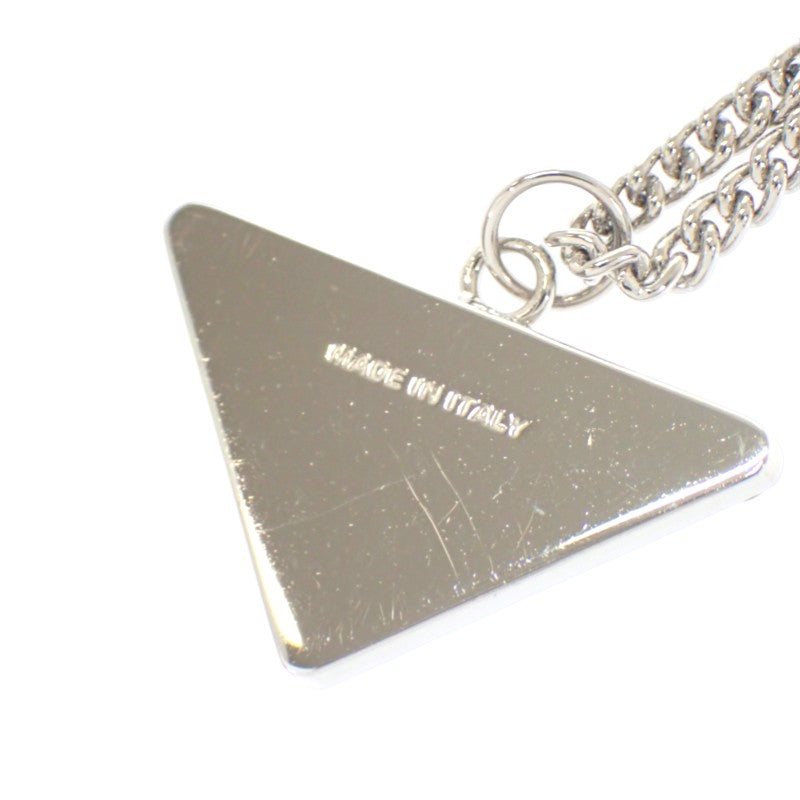 プラダ PRADA エナメルメタル 2IC330 ネックレス メタル シルバー ホワイト レディース【中古】【ABランク】