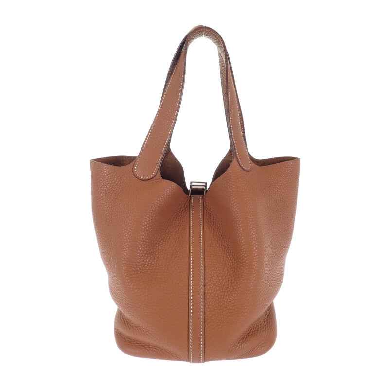 エルメス HERMES ピコタンロック MM H060991CK37 ハンドバッグ トリヨンクレマンス ブラウン ゴールド シルバー金具 レディース【中古】【ABランク】