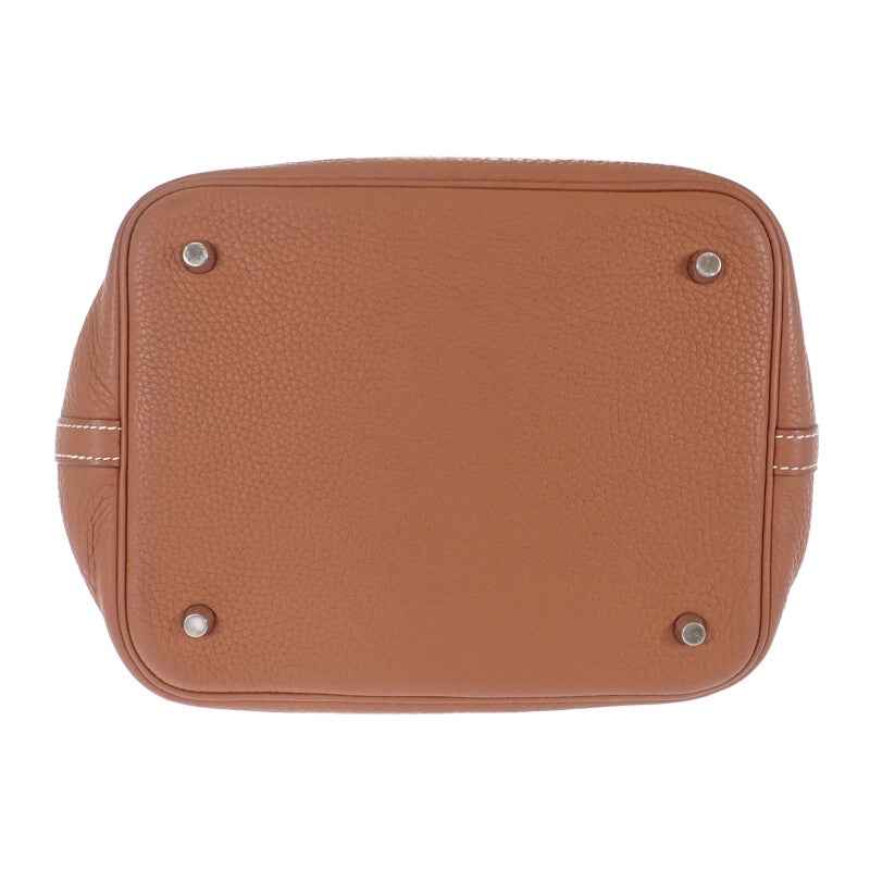 エルメス HERMES ピコタンロック MM H060991CK37 ハンドバッグ トリヨンクレマンス ブラウン ゴールド シルバー金具 レディース【中古】【ABランク】