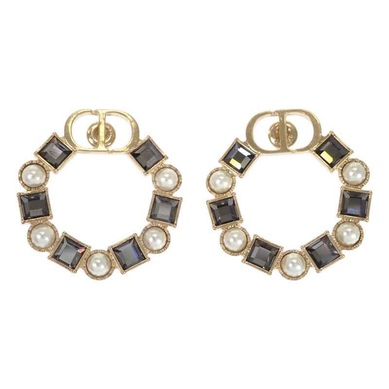 ディオール Dior PETIT CD E1858PTCCY ピアス メタル ブラッククリスタル ゴールド レディース【中古】【Aランク】