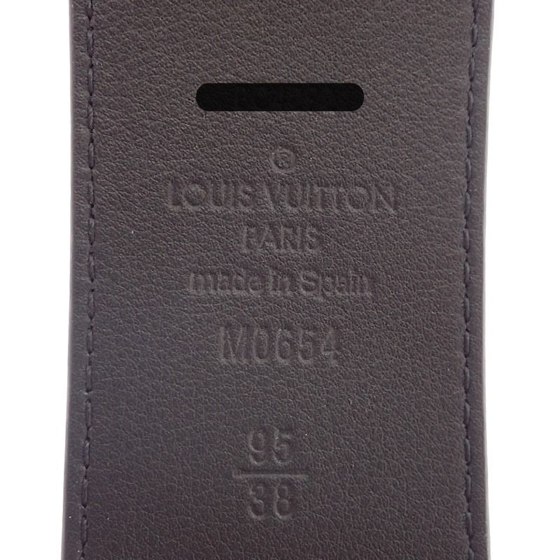 ルイヴィトン LOUIS VUITTON サンチュール・LVイニシャル LV×YK 草間彌生 M0654T モノグラムエクリプス ベルト レザー ブラック ドット ブラック金具 メンズ【中古】【Aランク】