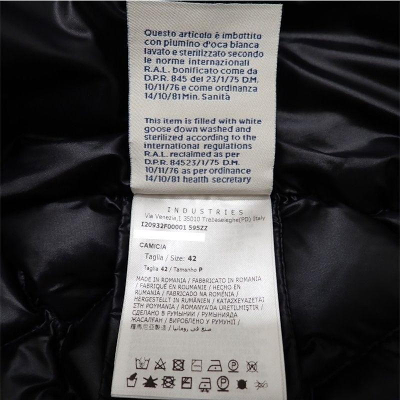 モンクレール MONCLER CAMICIA カミーチャ 42 I20932F00001 595ZZ ダウンジャケット ナイロン ダウン ブラック シルバー金具 レディース【中古】【Aランク】