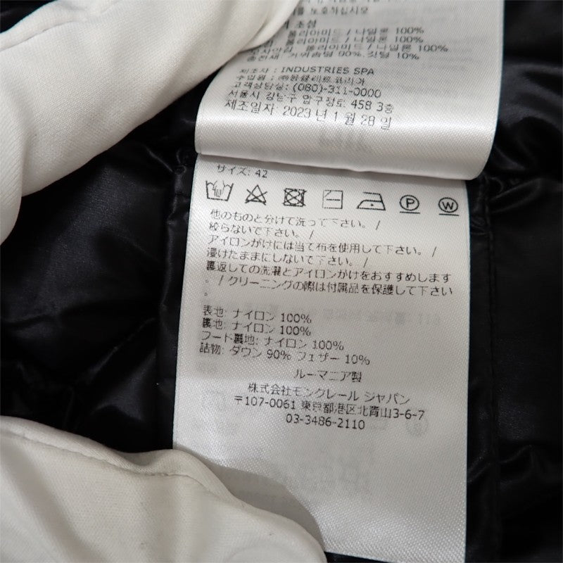 モンクレール MONCLER CAMICIA カミーチャ 42 I20932F00001 595ZZ ダウンジャケット ナイロン ダウン ブラック シルバー金具 レディース【中古】【Aランク】