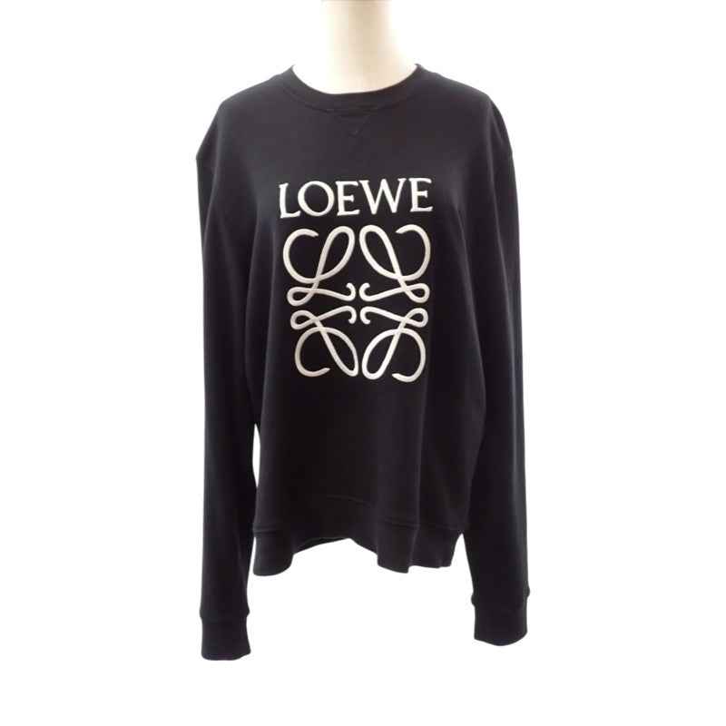 ロエベ LOEWE ロゴ アナグラム シャツ XL H61694100F スウェット コットン ブラック メンズ【中古】【ABランク】