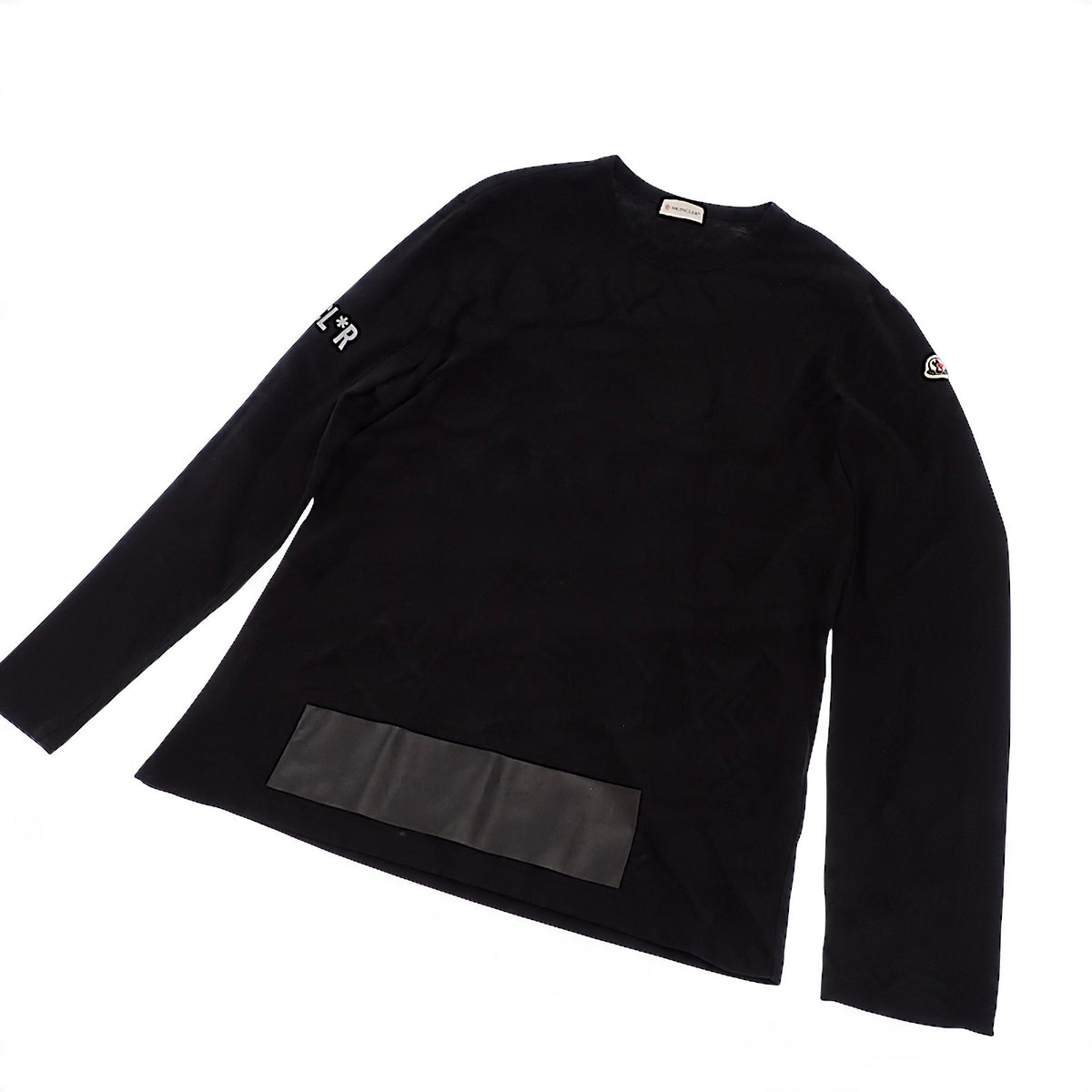 モンクレール MONCLER MAGLIA GIROCOLLO ロングスリーブTシャツ XL E20918002950 V8096 長袖Tシャツ コットン 綿 ブラック 黒 メンズ【中古】【ABランク】