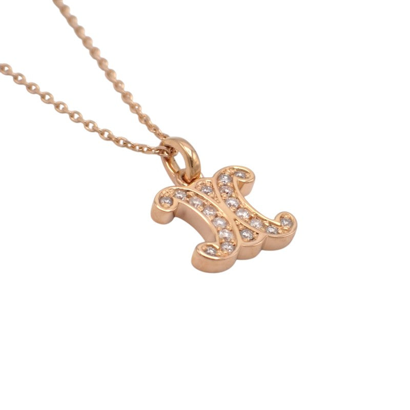 セリーヌ CELINE トリオンフ ネックレス K18ピンクゴールド ゴールド ダイヤモンド レディース【中古】【Aランク】