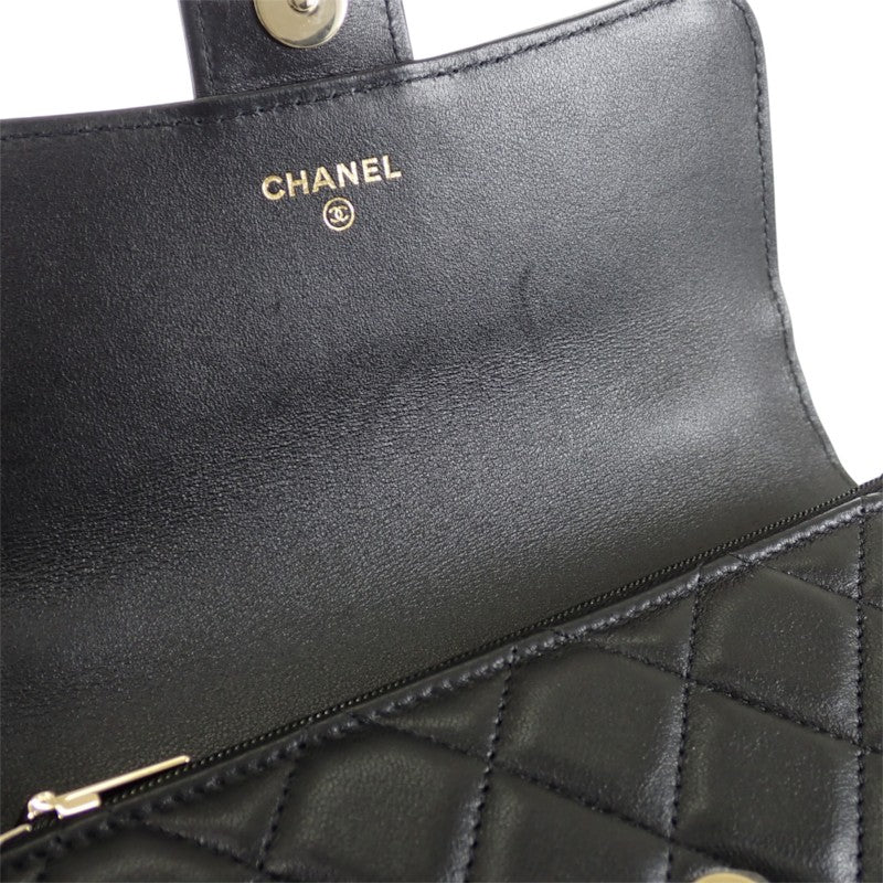 シャネル CHANEL マトラッセ フラップフォンケース AP3226 2WAYバッグ ショルダーバッグ ラムスキン ブラック ゴールド金具 レディース【中古】【Aランク】