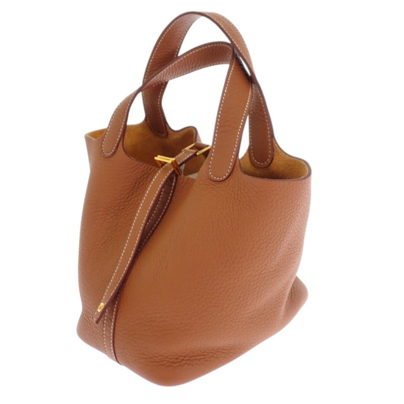 エルメス HERMES ピコタンロックPM ハンドバッグ トリヨンクレマンス ブラウン ゴールド金具 レディース【中古】【Aランク】