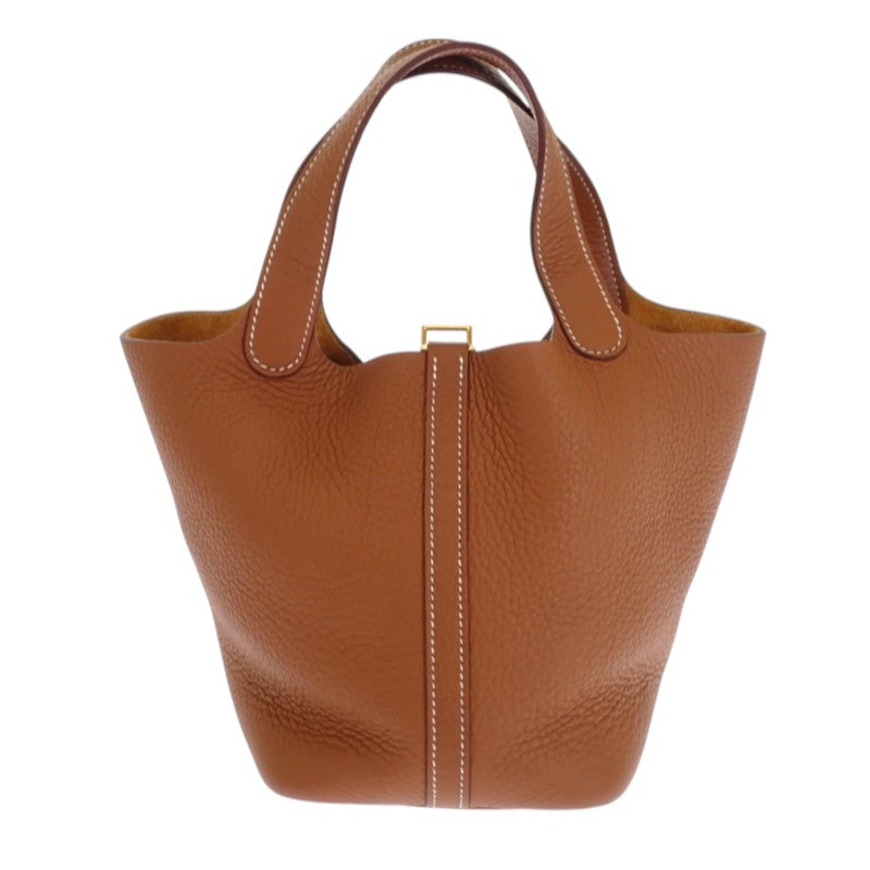 エルメス HERMES ピコタンロックPM ハンドバッグ トリヨンクレマンス ブラウン ゴールド金具 レディース【中古】【Aランク】