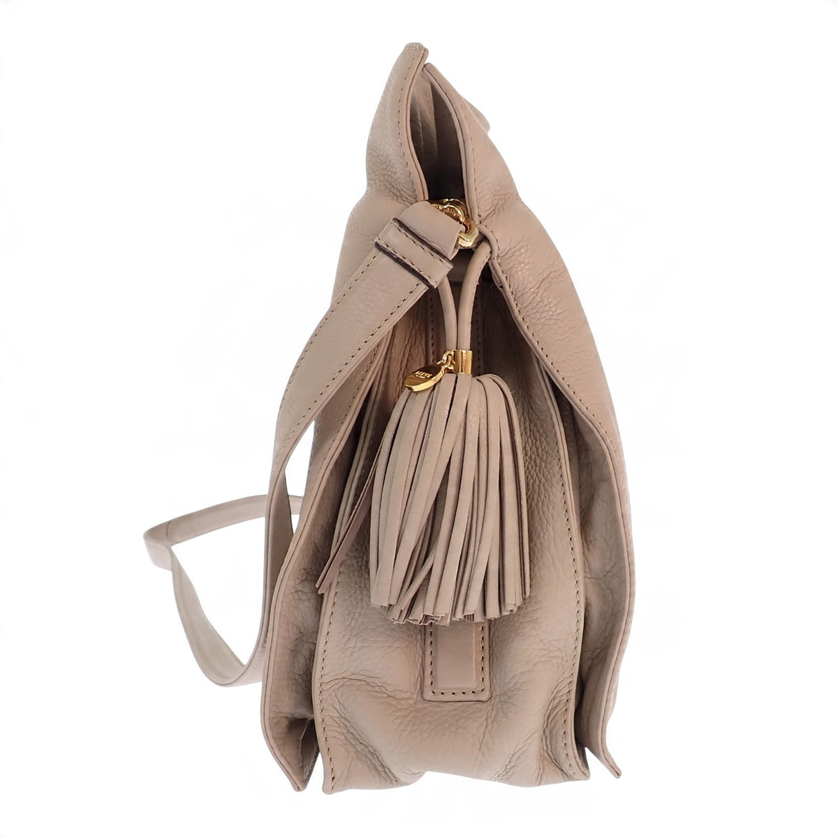 ロエベ LOEWE フラメンコ 30 380.34DH38 ショルダーバッグ カーフ ベージュ ゴールド金具 レディース【中古】【ABランク】