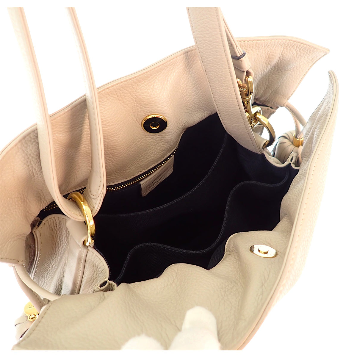 ロエベ LOEWE フラメンコ 30 380.34DH38 ショルダーバッグ カーフ ベージュ ゴールド金具 レディース【中古】【ABランク】