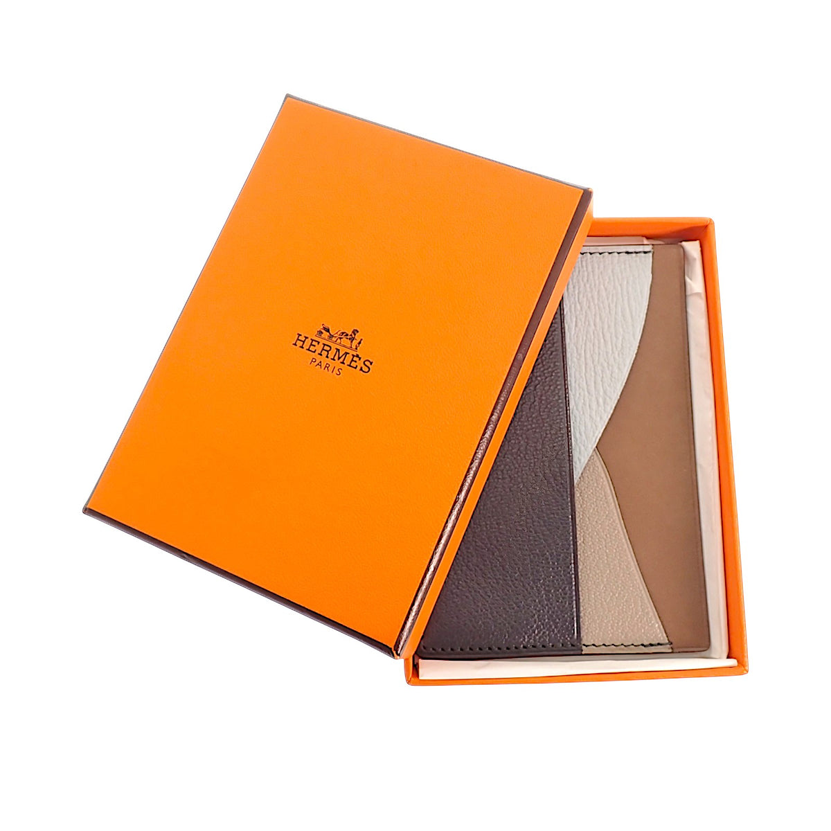 エルメス HERMES Petit H プティアッシュ カードケース レザー グレー ブラウン ベージュ レディース メンズ【中古】【Aランク】