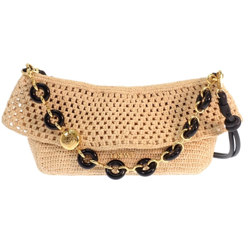 ロエベ LOEWE オラバッグ AP22P22X05 2WAYバッグ ラフィア ベージュ ゴールド金具 レディース【中古】【Aランク】