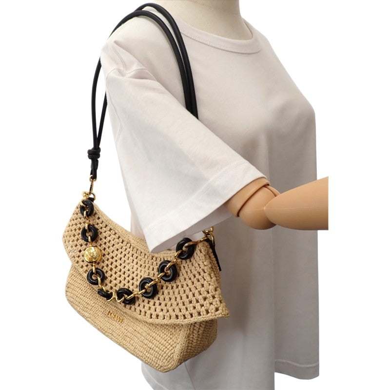 ロエベ LOEWE オラバッグ AP22P22X05 2WAYバッグ ラフィア ベージュ ゴールド金具 レディース【中古】【Aランク】