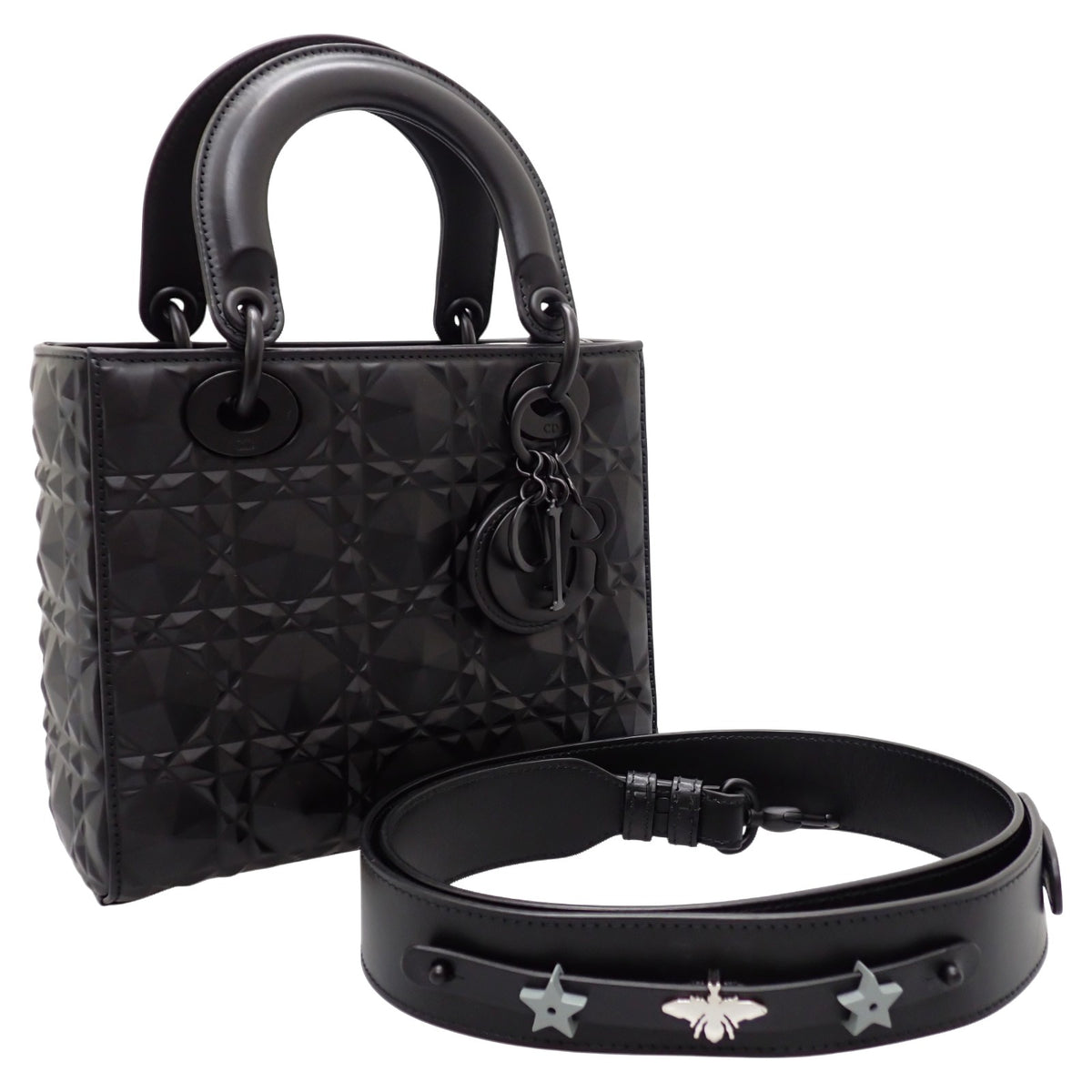 クリスチャンディオール Christian Dior Lady Dior My ABCDior レディディオール バッグ スモール M0538SNEA _M900 2WAYバッグ ハンドバッグ ショルダーバッグ ラムスキン ソーブラック 黒 ブラック金具 レディース【中古】【ABランク】