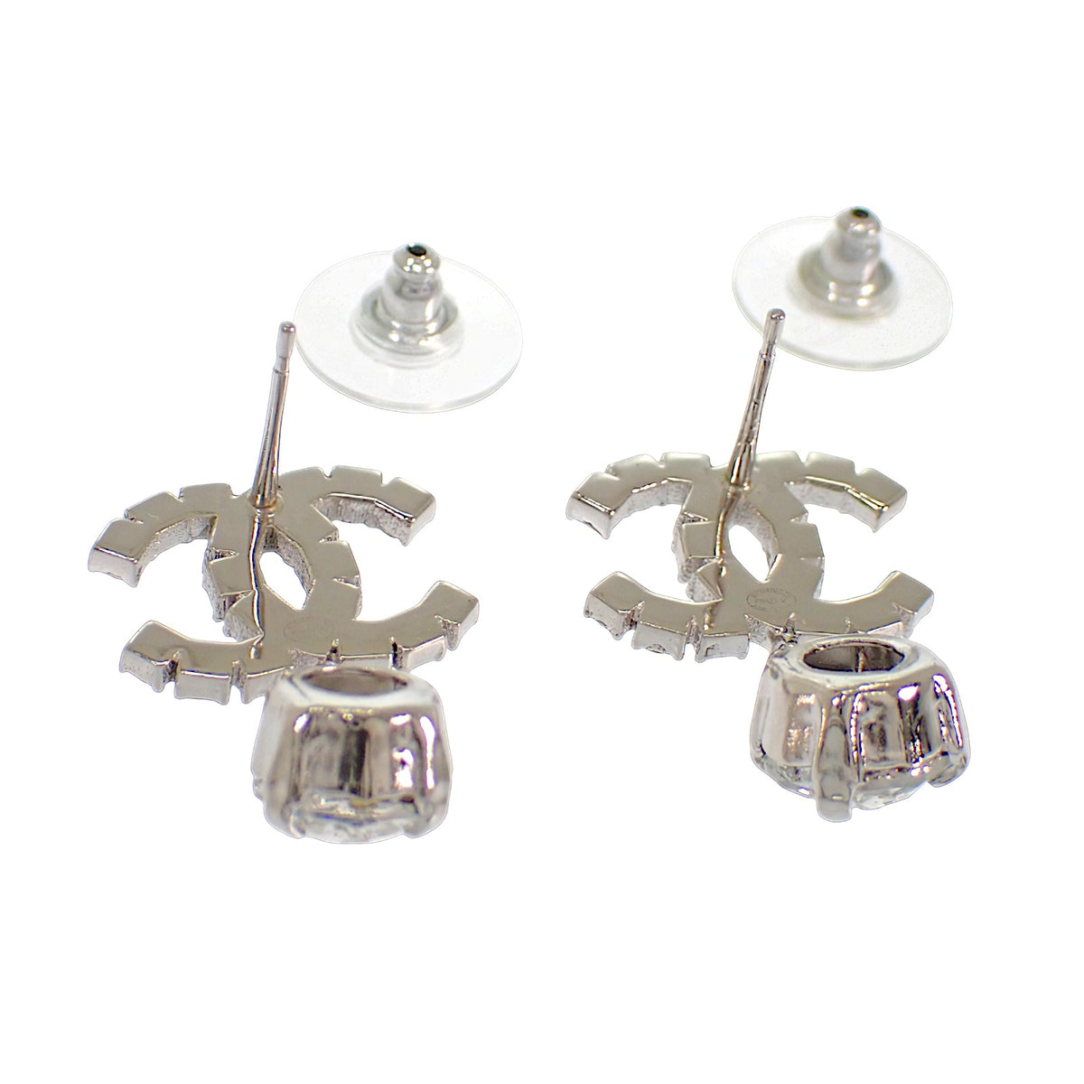シャネル CHANEL ココマーク ピアス メタル クリスタル シルバー金具 レディース【中古】【ABランク】