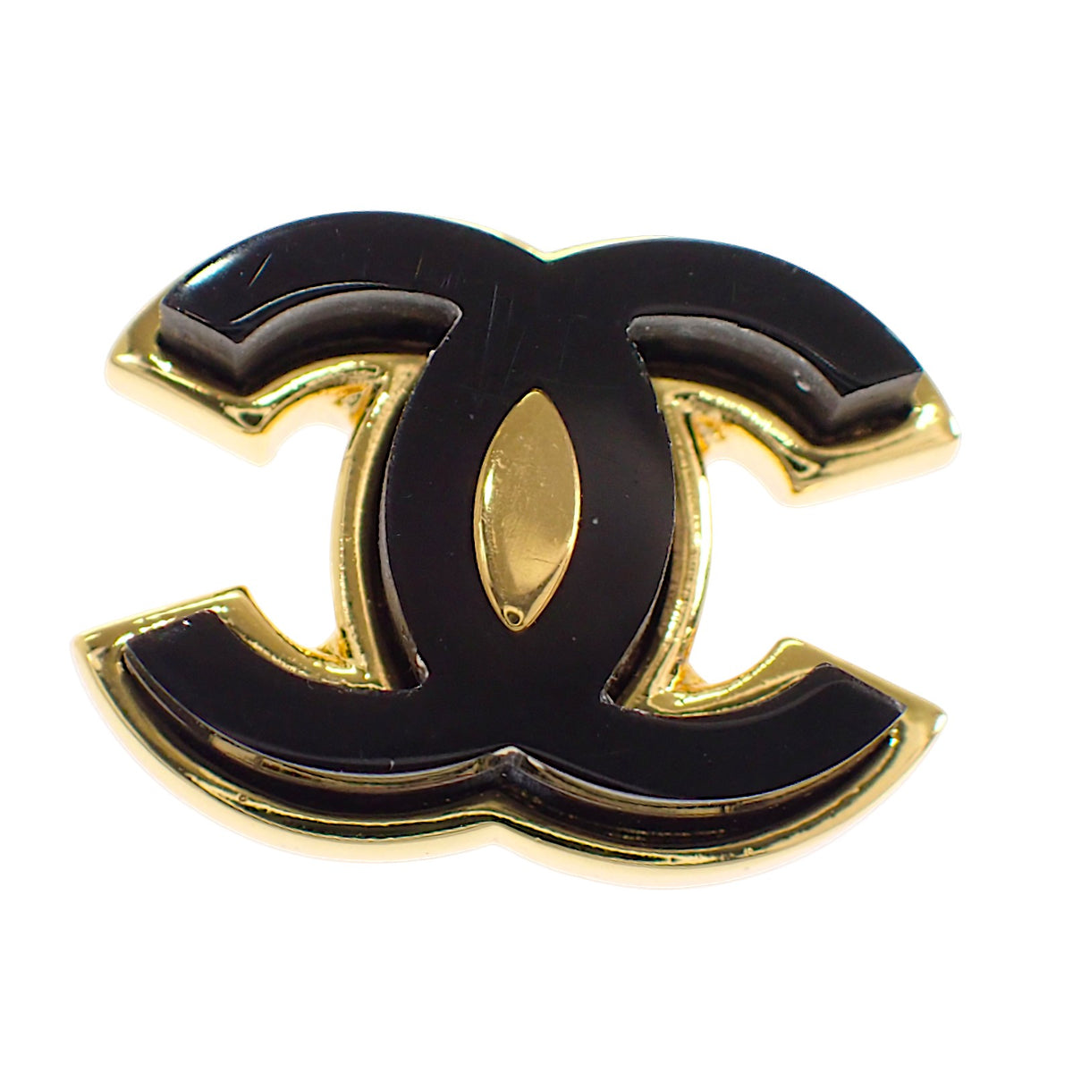 シャネル CHANEL ココマーク ピアス メタル ブラック ゴールド レディース【中古】【ABランク】