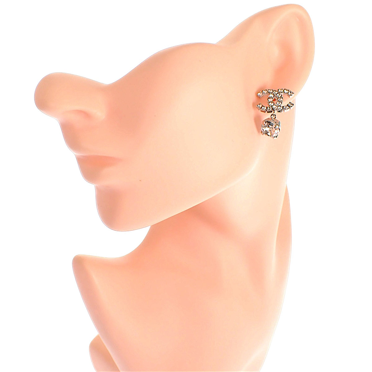 シャネル CHANEL ココマーク ピアス メタル クリスタル シルバー金具 レディース【中古】【ABランク】
