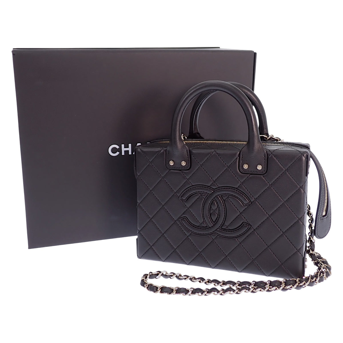 シャネル CHANEL ココマーク バニティバッグ AS3345 2WAYバッグ ハンドバッグ ショルダーバッグ カーフ ブラック 黒 ゴールド金具 レディース【中古】【Aランク】