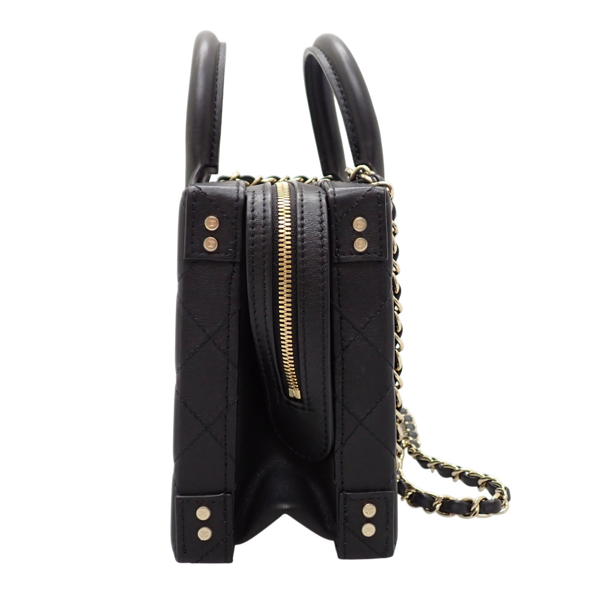 シャネル CHANEL ココマーク バニティバッグ AS3345 2WAYバッグ ハンドバッグ ショルダーバッグ カーフ ブラック 黒 ゴールド金具 レディース【中古】【Aランク】