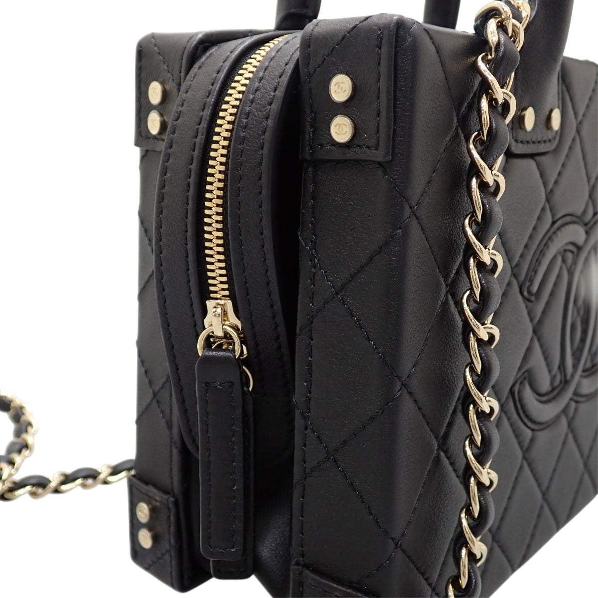 シャネル CHANEL ココマーク バニティバッグ AS3345 2WAYバッグ ハンドバッグ ショルダーバッグ カーフ ブラック 黒 ゴールド金具 レディース【中古】【Aランク】