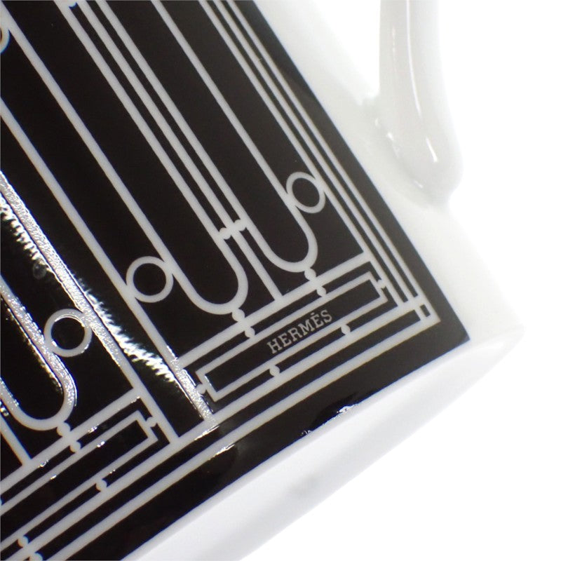 エルメス HERMES アッシュデコ ペアカップ 2客セット 食器 洋食器 マグカップ ポーセリン ブラック【中古】【Sランク】