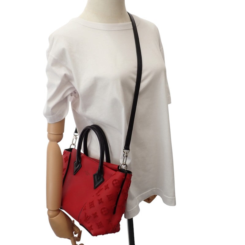 ルイヴィトン LOUIS VUITTON ヴェルール トートW BB M94629 2WAYバッグ モノグラムヴェルール スリーズ レッド ブラック シルバー金具 レディース【中古】【Bランク】