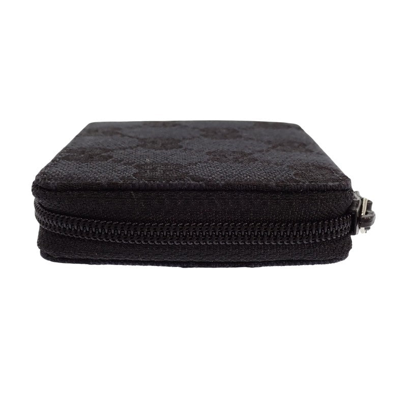 グッチ GUCCI ラウンドファスナー 030・0416・1578 コインケース GGキャンバス ブラック ブラック金具 メンズ レディース ユニセックス【中古】【ABランク】