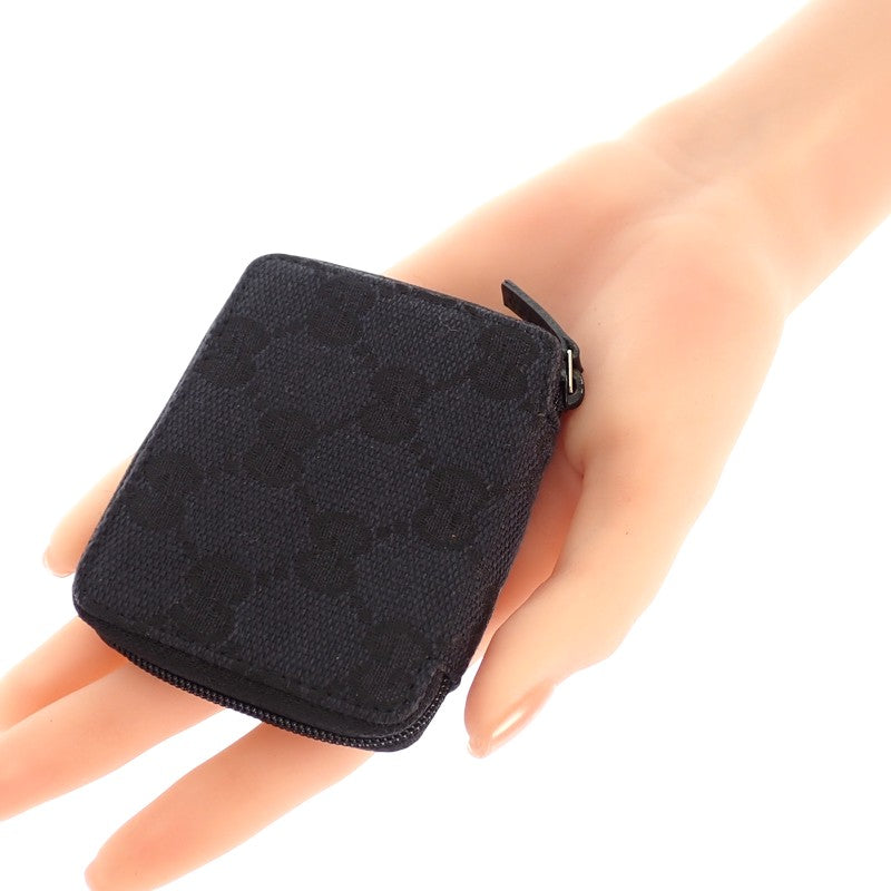 グッチ GUCCI ラウンドファスナー 030・0416・1578 コインケース GGキャンバス ブラック ブラック金具 メンズ レディース ユニセックス【中古】【ABランク】