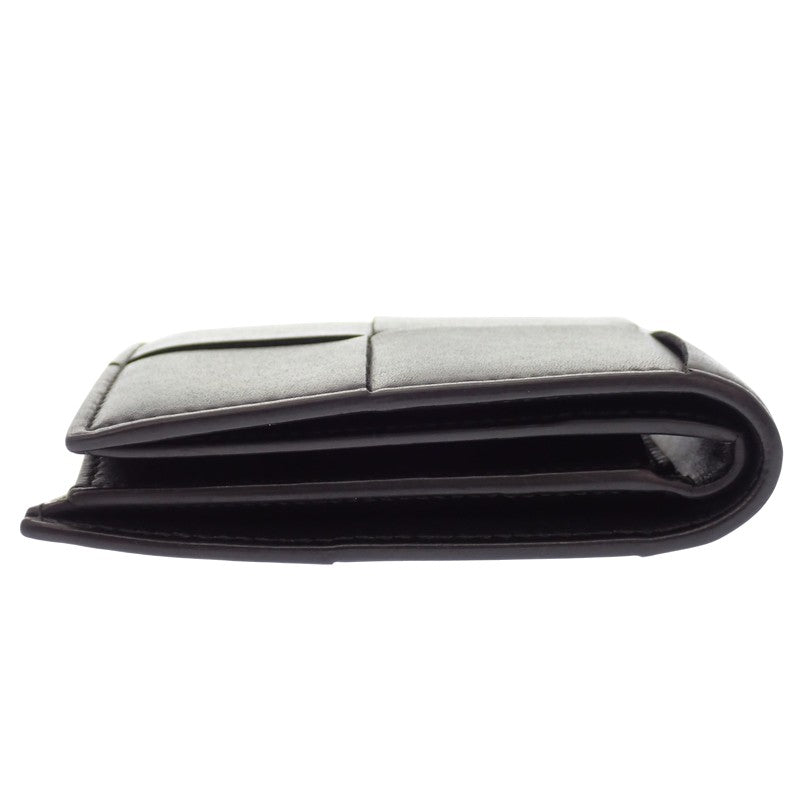 ボッテガヴェネタ BOTTEGA VENETA カセット コインパース付き二つ折りウォレット 749455VBWD23009 二つ折り財布 カーフ ブラック メンズ レディース【中古】【ABランク】
