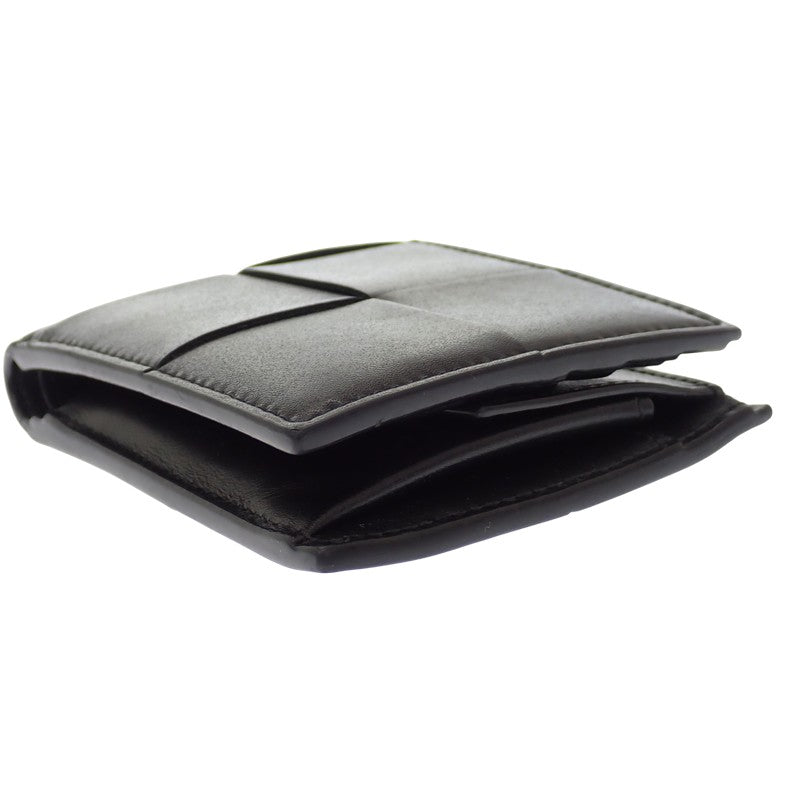 ボッテガヴェネタ BOTTEGA VENETA カセット コインパース付き二つ折りウォレット 749455VBWD23009 二つ折り財布 カーフ ブラック メンズ レディース【中古】【ABランク】