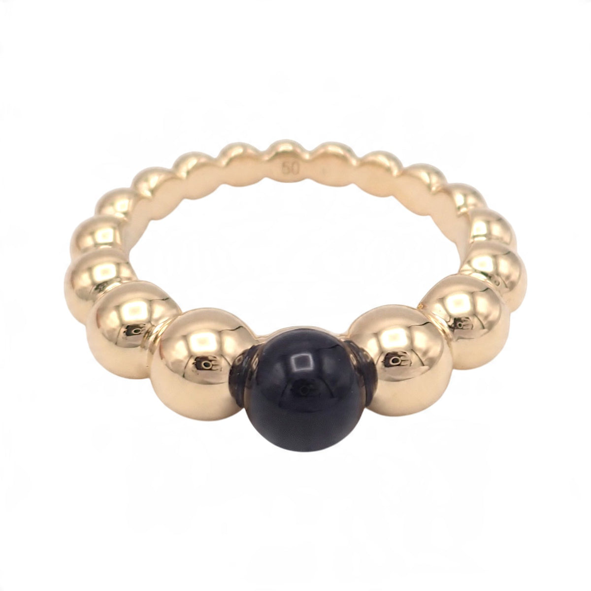 ヴァンクリーフ&アーペル Van Cleef & Arpels ペルレ クルール 10号 VCARO5M150 リング K18イエローゴールド オニキス レディース【中古】【Aランク】