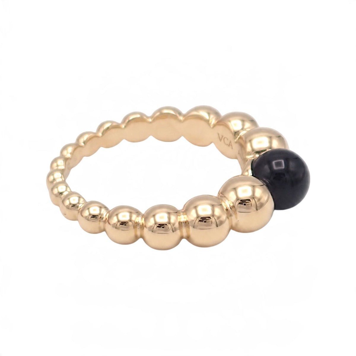 ヴァンクリーフ&アーペル Van Cleef & Arpels ペルレ クルール 10号 VCARO5M150 リング K18イエローゴールド オニキス レディース【中古】【Aランク】