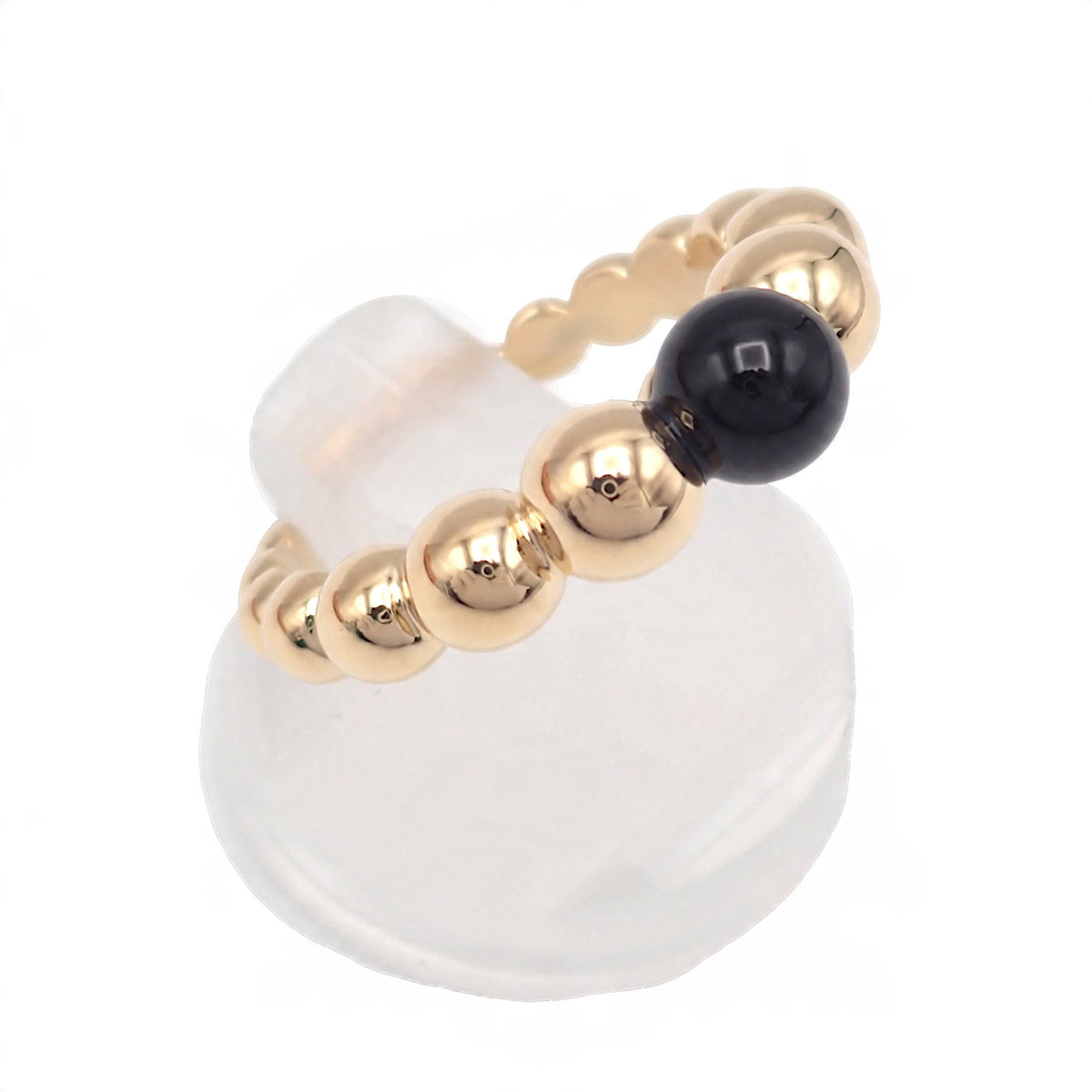 ヴァンクリーフ&アーペル Van Cleef & Arpels ペルレ クルール 10号 VCARO5M150 リング K18イエローゴールド オニキス レディース【中古】【Aランク】