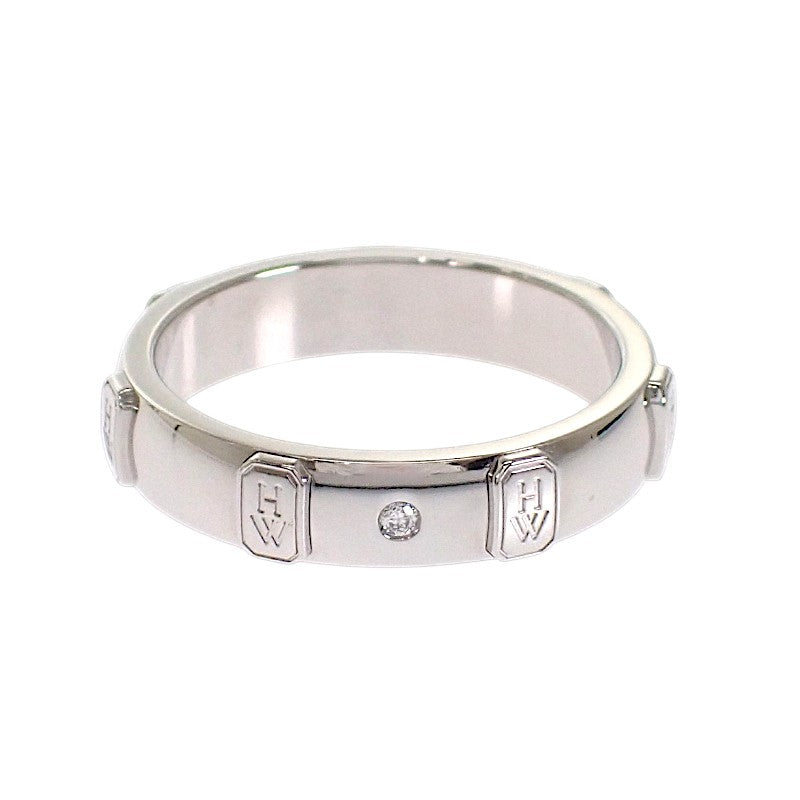 ハリーウィンストン HARRY WINSTON HWロゴ バンド 16号 WBDWRDBZHWL リング K18ホワイトゴールド ダイヤモンド #56 メンズ レディース【中古】【Aランク】
