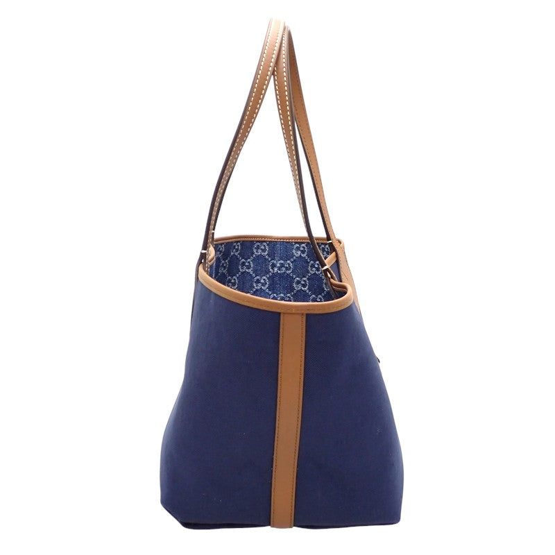 グッチ GUCCI トーティッシマ スモール 820496 トートバッグ デニム ブルー レディース【中古】【Aランク】