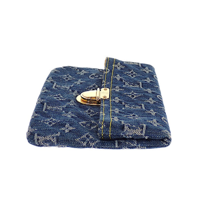 ルイヴィトン LOUIS VUITTON デニム ポシェット プラット M95007 クラッチバッグ モノグラムデニム ゴールド金具 レディース メンズ【中古】【Aランク】