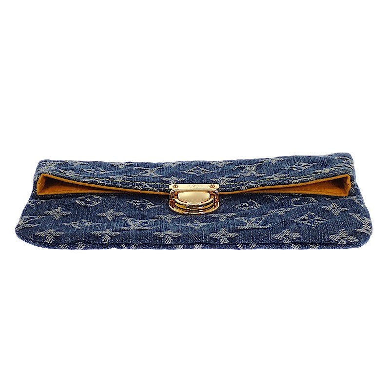 ルイヴィトン LOUIS VUITTON デニム ポシェット プラット M95007 クラッチバッグ モノグラムデニム ゴールド金具 レディース メンズ【中古】【Aランク】