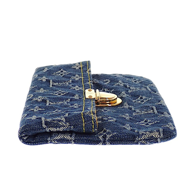 ルイヴィトン LOUIS VUITTON デニム ポシェット プラット M95007 クラッチバッグ モノグラムデニム ゴールド金具 レディース メンズ【中古】【Aランク】