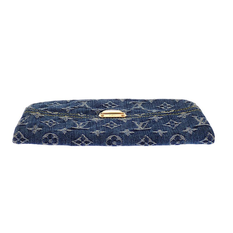 ルイヴィトン LOUIS VUITTON デニム ポシェット プラット M95007 クラッチバッグ モノグラムデニム ゴールド金具 レディース メンズ【中古】【Aランク】