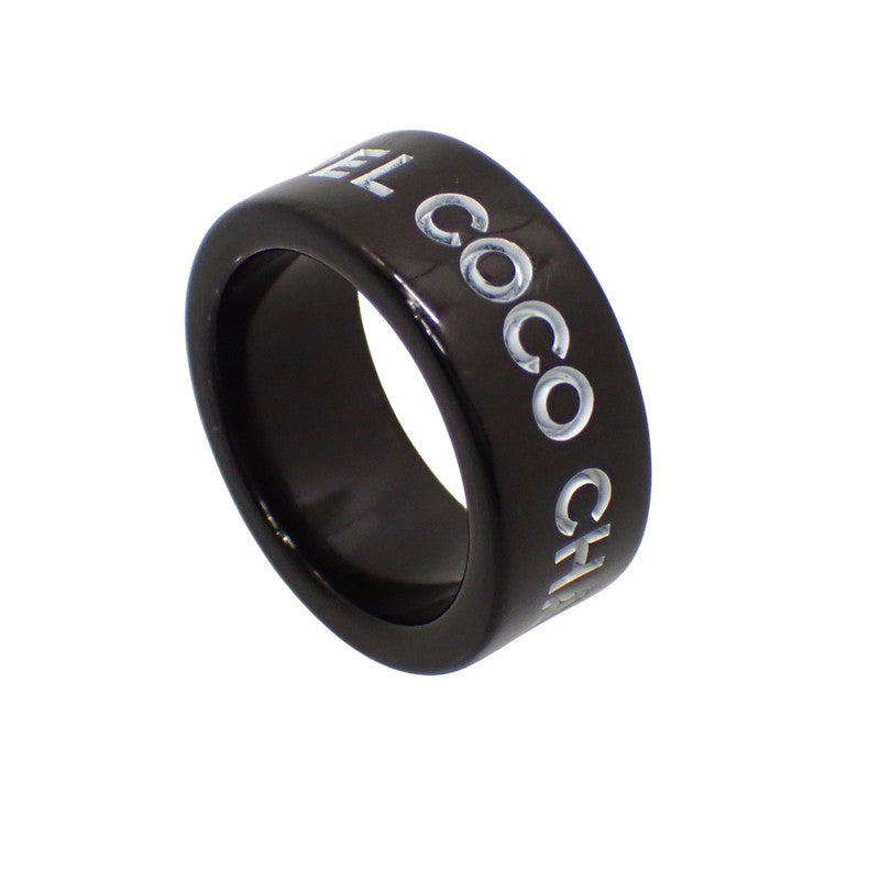 シャネル CHANEL coco ロゴリング 13号 リング ブラック メンズ レディース【中古】【ABランク】